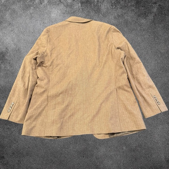 Brooks Brothers Blazer Mens 48R Tan Herringbone Sport Coat Classic Preppy Jacket - Picture 7 of 7